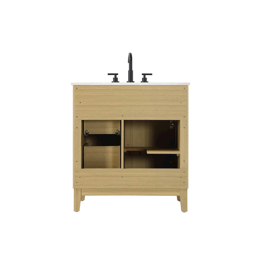 32 inch Single Bathroom Vanity in Honey Brown