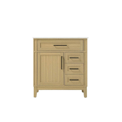 32 inch Single Bathroom Vanity in Honey Brown