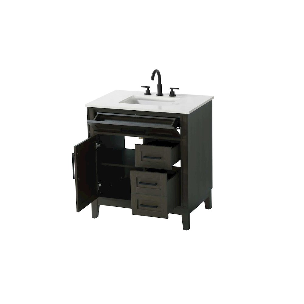 32 inch Single Bathroom Vanity in Mocha Brown
