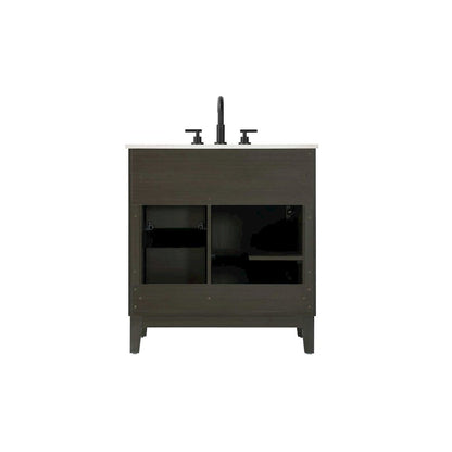 32 inch Single Bathroom Vanity in Mocha Brown