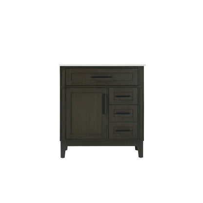32 inch Single Bathroom Vanity in Mocha Brown