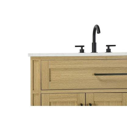 36 inch Single Bathroom Vanity in Honey Brown