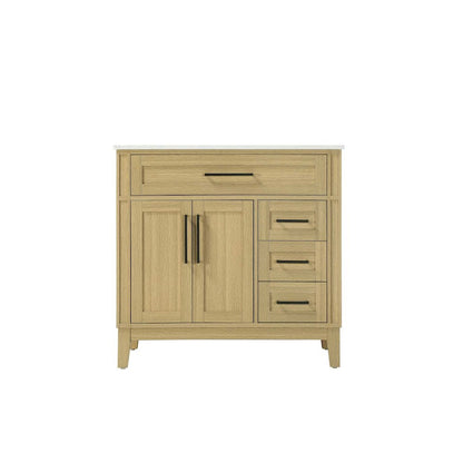 36 inch Single Bathroom Vanity in Honey Brown