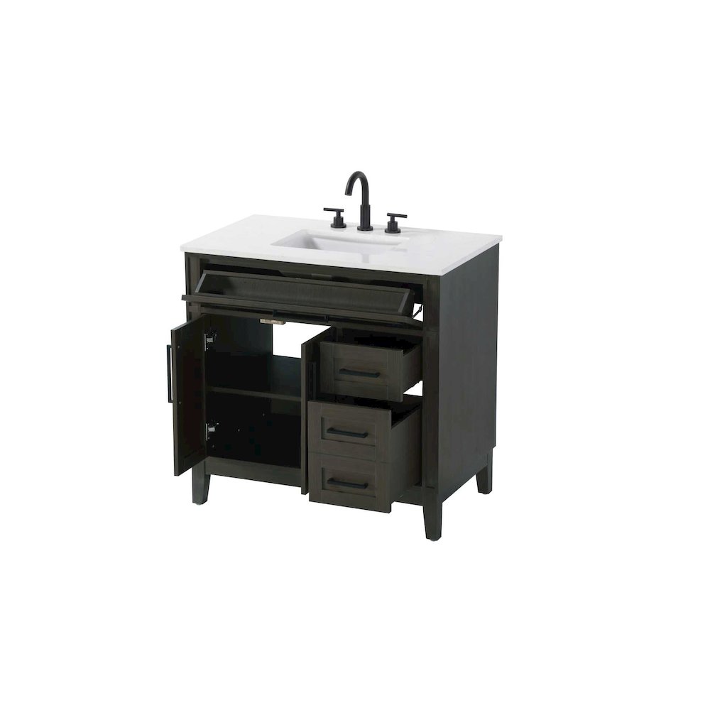 36 inch Single Bathroom Vanity in Mocha Brown