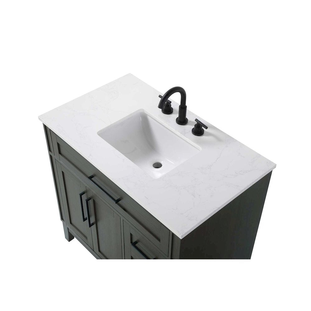 36 inch Single Bathroom Vanity in Mocha Brown