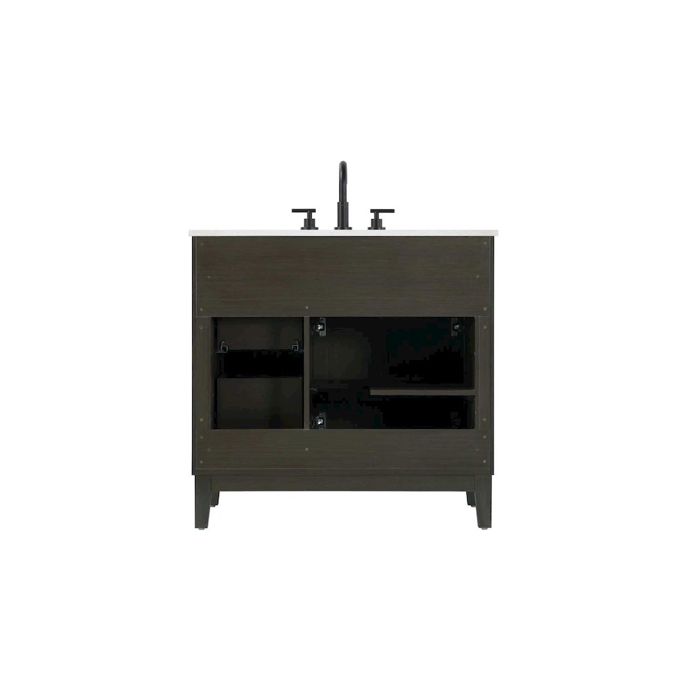 36 inch Single Bathroom Vanity in Mocha Brown