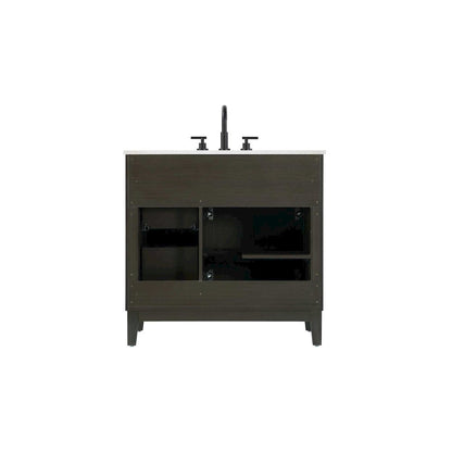 36 inch Single Bathroom Vanity in Mocha Brown