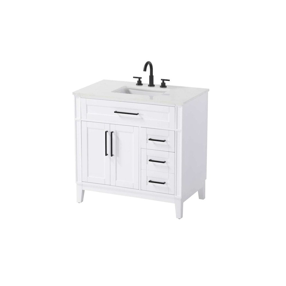 36 inch Single Bathroom Vanity in White