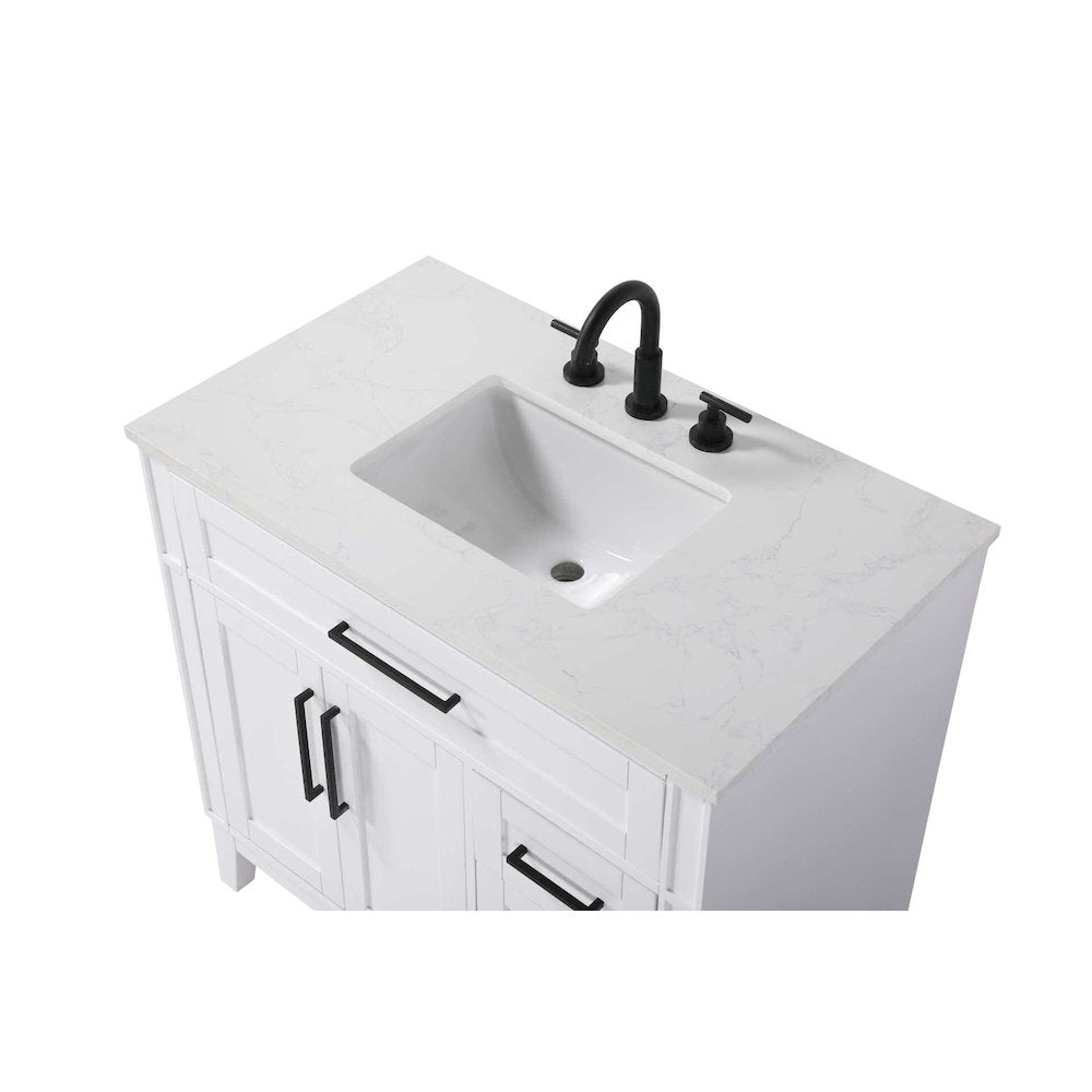 36 inch Single Bathroom Vanity in White