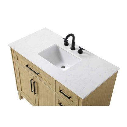42 inch Single Bathroom Vanity in Honey Brown