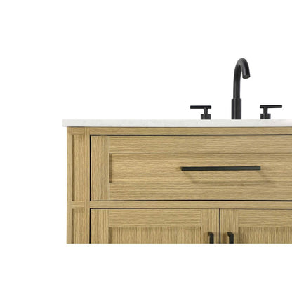 42 inch Single Bathroom Vanity in Honey Brown
