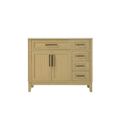 42 inch Single Bathroom Vanity in Honey Brown