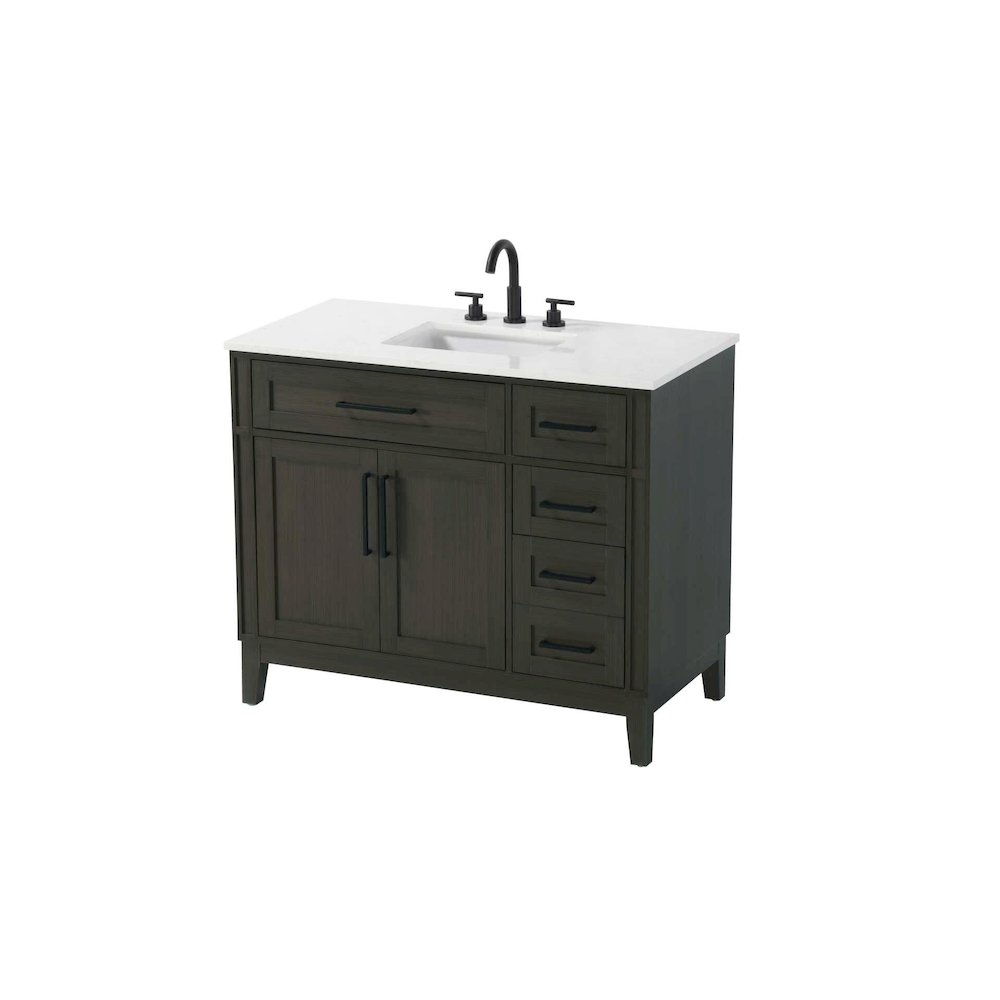 42 inch Single Bathroom Vanity in Mocha Brown