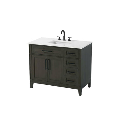 42 inch Single Bathroom Vanity in Mocha Brown