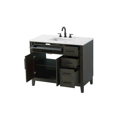 42 inch Single Bathroom Vanity in Mocha Brown