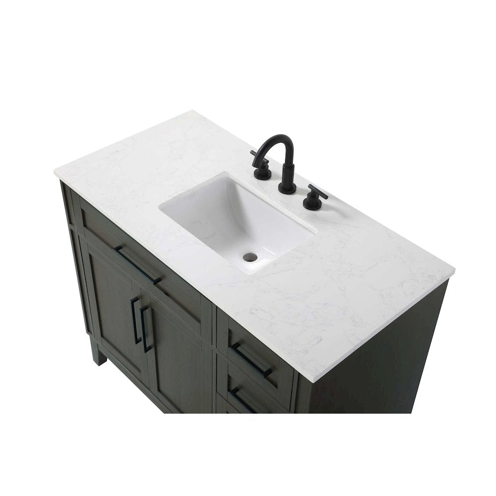 42 inch Single Bathroom Vanity in Mocha Brown