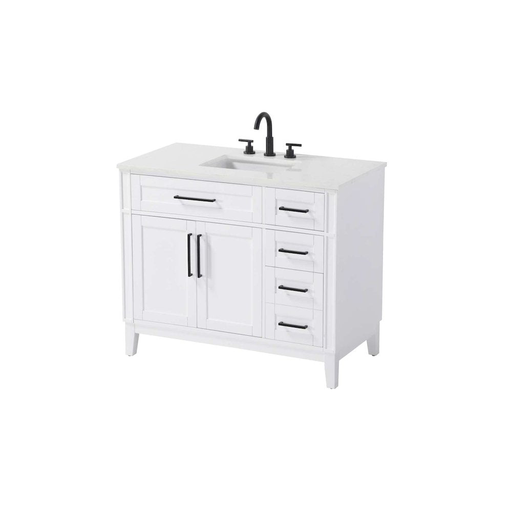 42 inch Single Bathroom Vanity in White