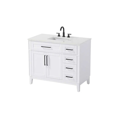 42 inch Single Bathroom Vanity in White