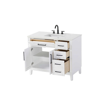 42 inch Single Bathroom Vanity in White