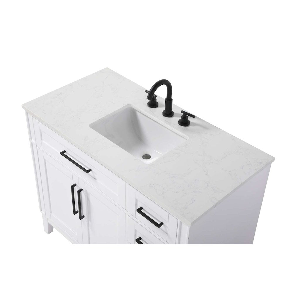 42 inch Single Bathroom Vanity in White