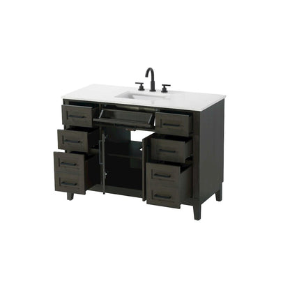 48 inch Single Bathroom Vanity in Mocha Brown