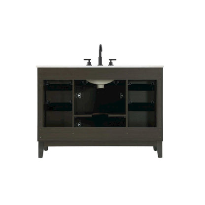 48 inch Single Bathroom Vanity in Mocha Brown