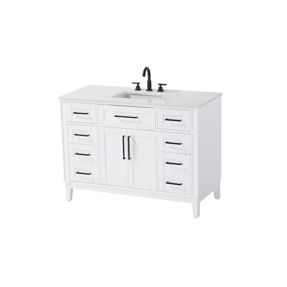 48 inch Single Bathroom Vanity in Honey White