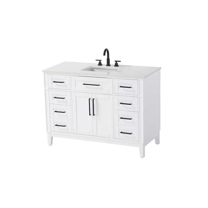 48 inch Single Bathroom Vanity in Honey White