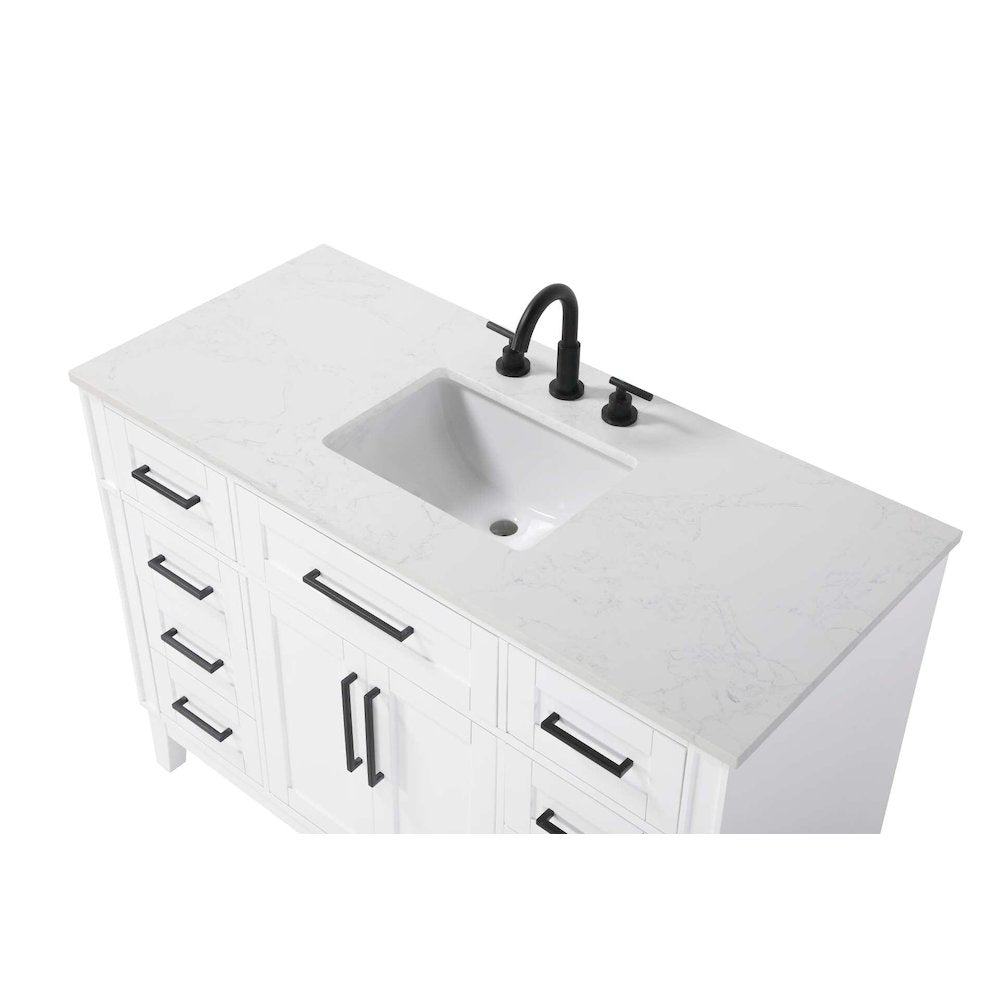 48 inch Single Bathroom Vanity in Honey White