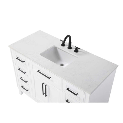 48 inch Single Bathroom Vanity in Honey White
