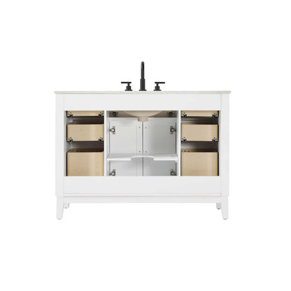 48 inch Single Bathroom Vanity in Honey White