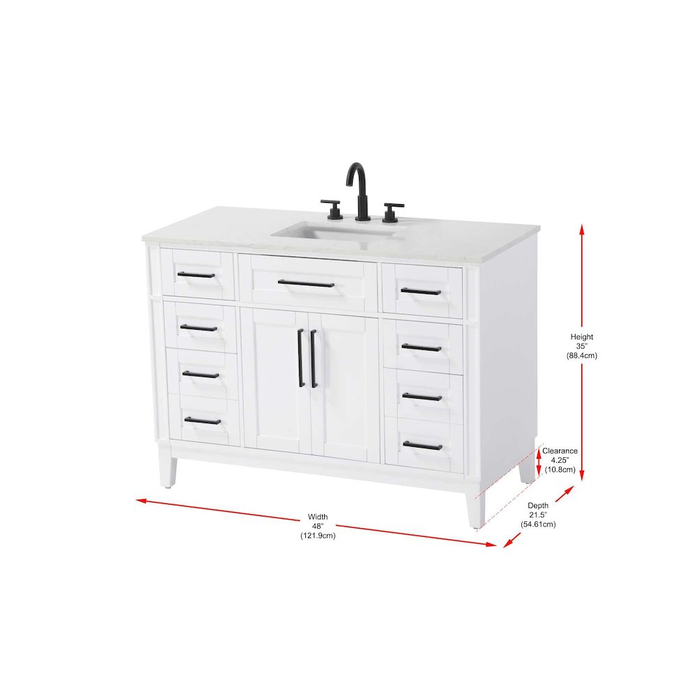 48 inch Single Bathroom Vanity in Honey White