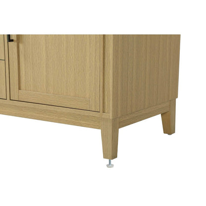 54 inch Double Bathroom Vanity in Honey Brown