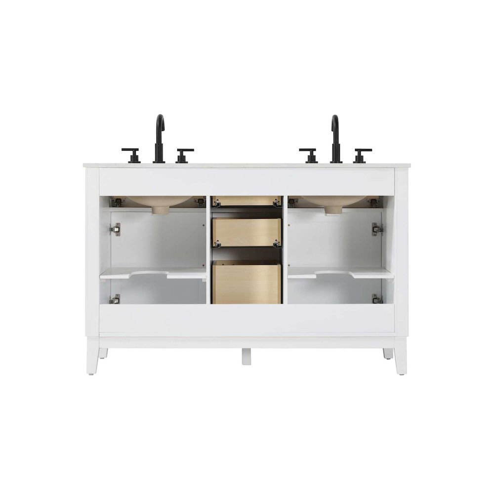 54 inch Double Bathroom Vanity in White