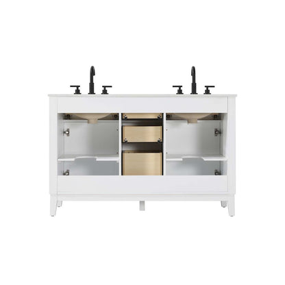 54 inch Double Bathroom Vanity in White
