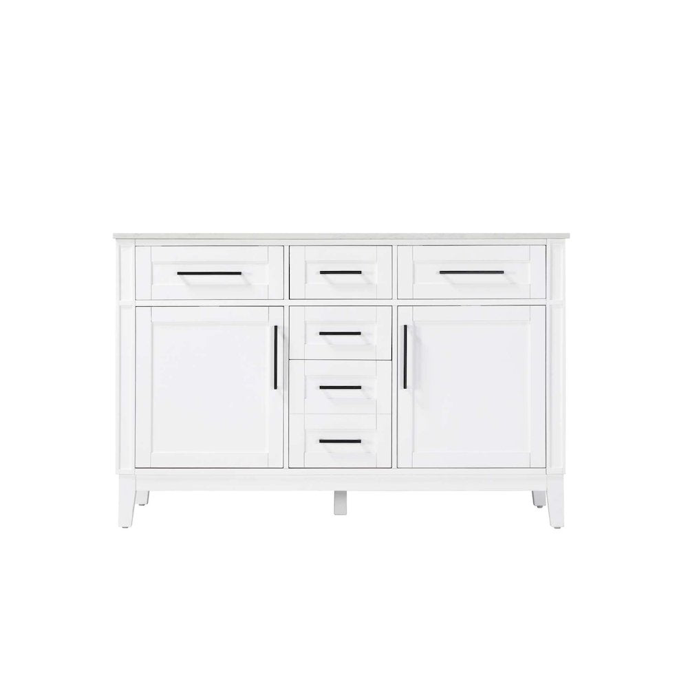 54 inch Double Bathroom Vanity in White