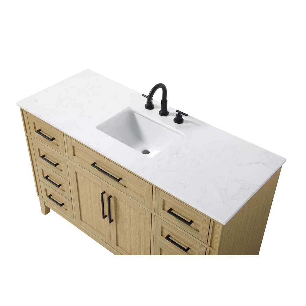 54 inch Single Bathroom Vanity in Honey Brown