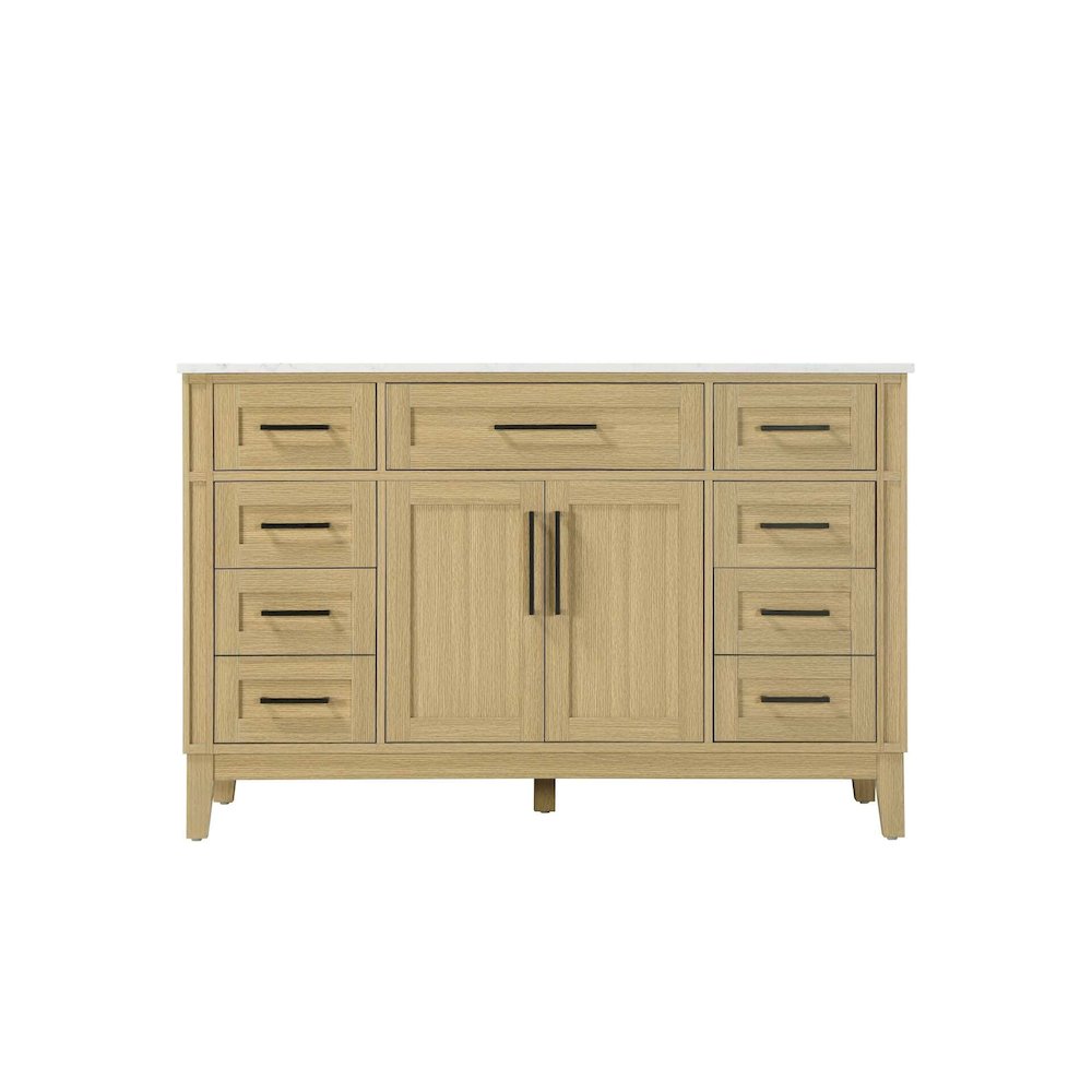 54 inch Single Bathroom Vanity in Honey Brown