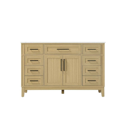 54 inch Single Bathroom Vanity in Honey Brown