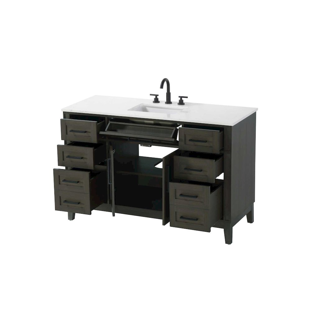 54 inch Single Bathroom Vanity in Mocha Brown