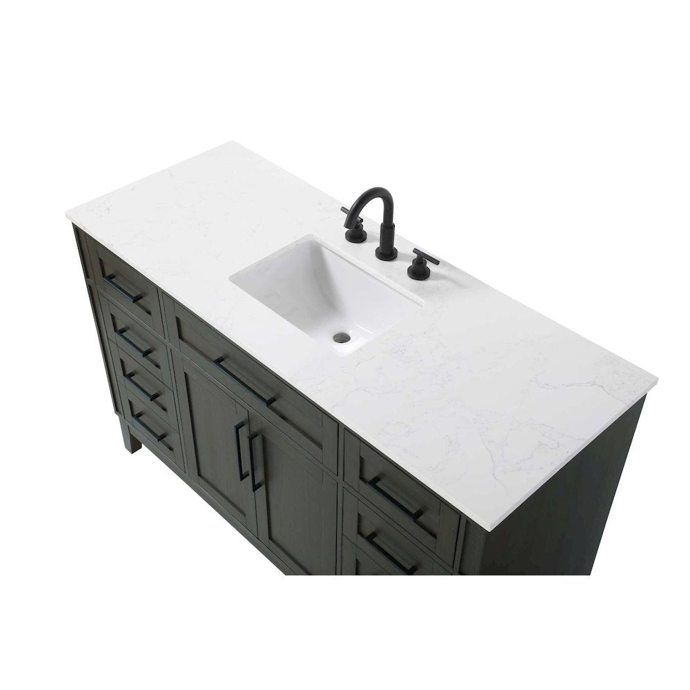 54 inch Single Bathroom Vanity in Mocha Brown