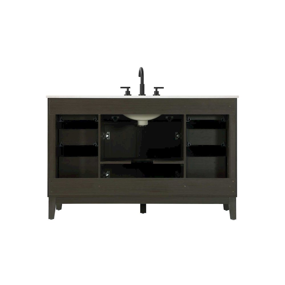 54 inch Single Bathroom Vanity in Mocha Brown
