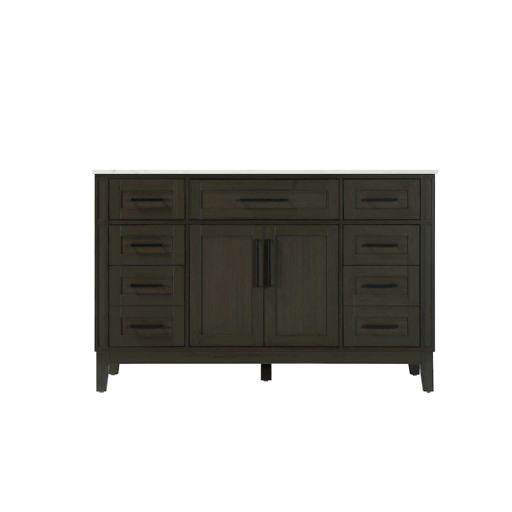 54 inch Single Bathroom Vanity in Mocha Brown