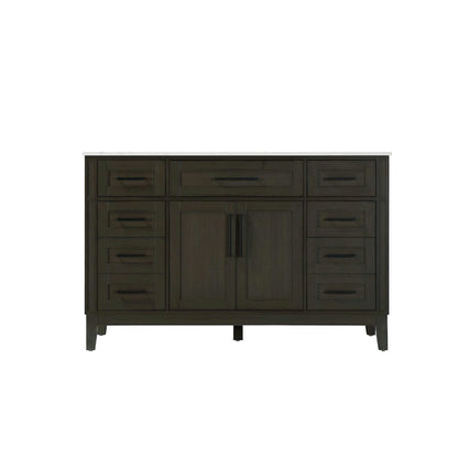 54 inch Single Bathroom Vanity in Mocha Brown