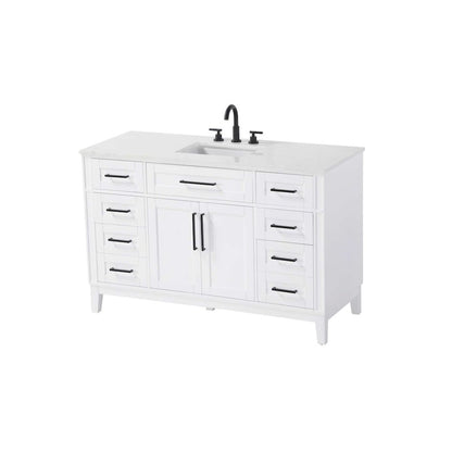 54 inch Single Bathroom Vanity in White