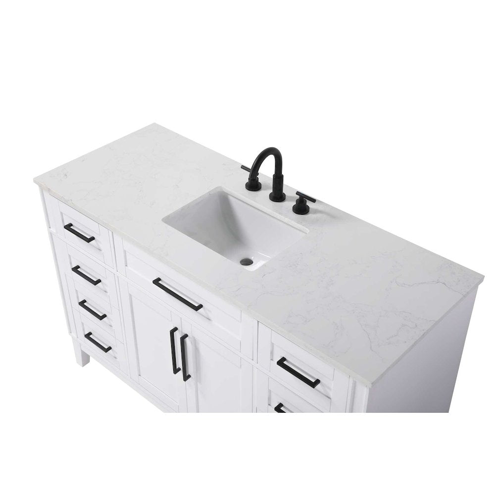 54 inch Single Bathroom Vanity in White