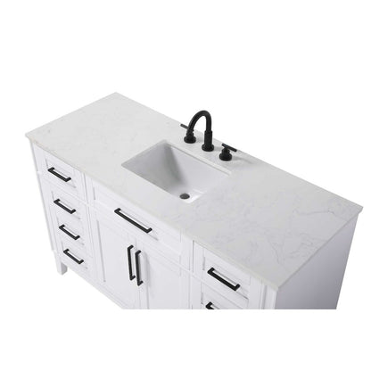 54 inch Single Bathroom Vanity in White