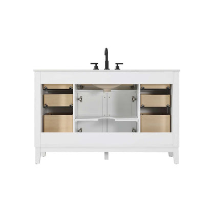 54 inch Single Bathroom Vanity in White
