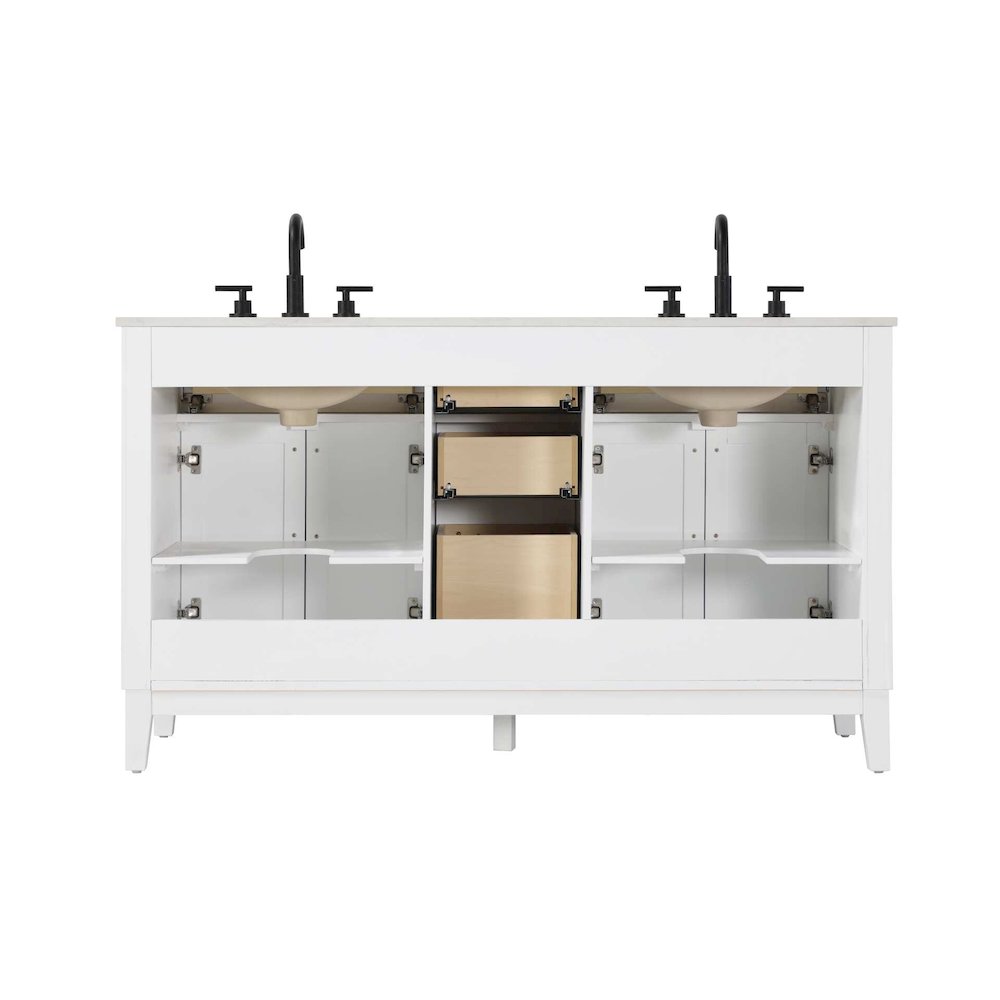60 inch Double Bathroom Vanity in White