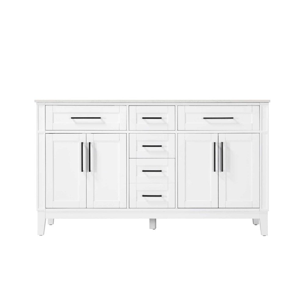60 inch Double Bathroom Vanity in White